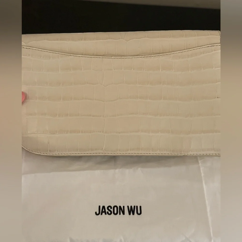 Jason Wu Orbit Croc Embossed Leather Clutch - Picture 3 of 5